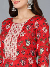 Women Cotton Blend Floral Printed Kurta-VKSKD1235A
